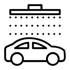 Car Wash Tunnel Side View Concept, Water Shower Vector Icon Design,  Carwash & Service Station on white background, Conveyor Vehicle Wash System Parts Symbol 