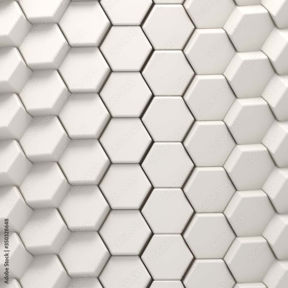 Poster 3d illustration of polygonal parametric pattern