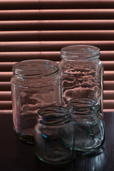 Empty glass jars