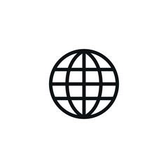 Minimal World Icon - Outline vector