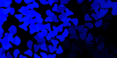 Dark blue vector background with random forms.