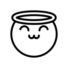 angel emoji face icon, line style