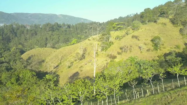 mountain hills landscape drone footage,side panning rone footage