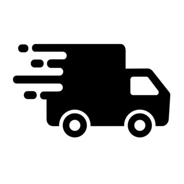 Fast shipping delivery truck, icon.