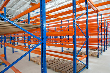  Metal shelving Mezzanine. Storage room.