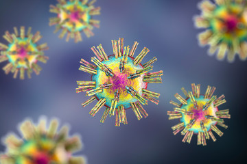 Human Herpes simplex virus - obrazy, fototapety, plakaty