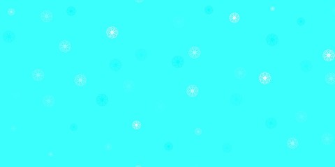 Light Green vector doodle background with flowers.