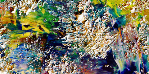 Colorful abstract background wallpaper. Modern motif visual art.  Mixtures of oil paint. Trendy...