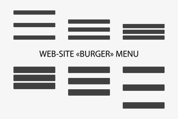 UI menu hamburger icon for mobile app navigation. Line vector illustration of burger menu for website dropdown bar. 3 black lines flat design for side drop down menu.