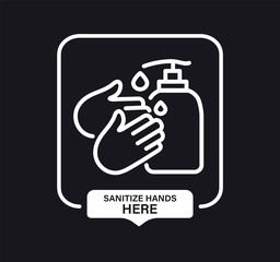 Hand sanitizer. Hand press Alcohol bottle to cleaning disinfection and washing. Hygiene Concept. Cleaning hands with antiseptic product. Dispenser, washing hands to keep clean