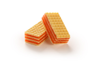 waffles with berry filling on a white background