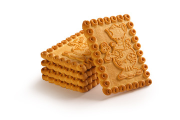    Shortbread Cookies on White Background   