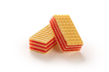 waffles with berry filling on a white background

