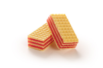 waffles with berry filling on a white background