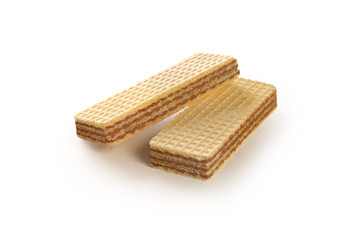 waffles. 
wafers with chocolate filling on a white background