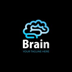 brain vector logo template design
