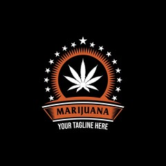 marijuana vector logo template design