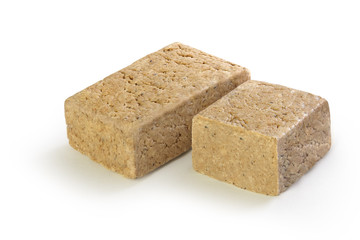 piece of halva. rectangular halva on a white background