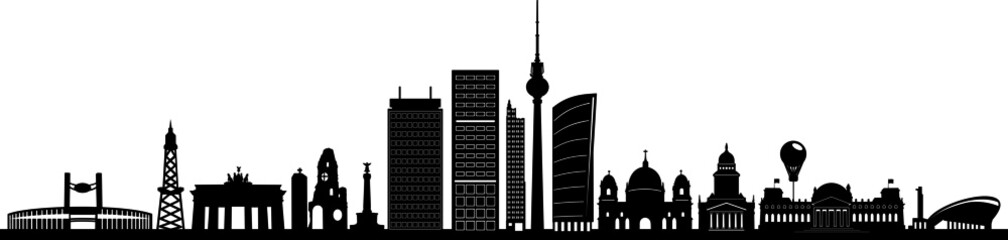 BERLIN City GERMANY Skyline Silhouette Cityscape Vector