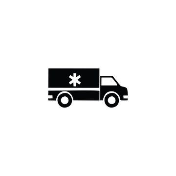 recommend clip art: Ambulance car black silhouette on white background. Paramedic emergency auto.
