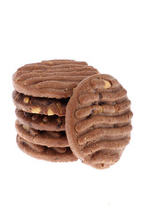 Chocolate chip And Salted cookie isolated on white background