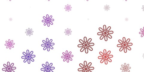 Light Pink, Yellow vector doodle texture with flowers.