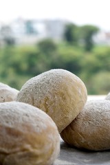 Fototapeta na wymiar White pambazo covered with flour