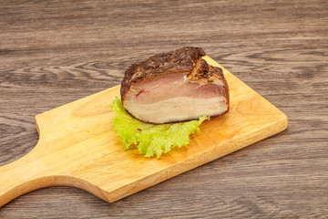 Homemade Smoked pork peat with spices