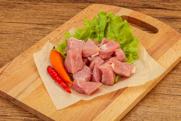 Raw pork meat for cooking