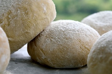Fototapeta na wymiar White pambazo covered with flour