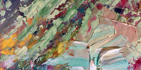 Colorful abstract background wallpaper. Modern motif visual art.  Mixtures of oil paint. Trendy...