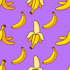 Vector illustration of a banana pattern, suitable for wallpaper or other background walls