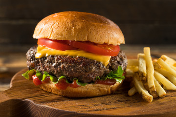 Homemade Grass Fed Cheeseburger