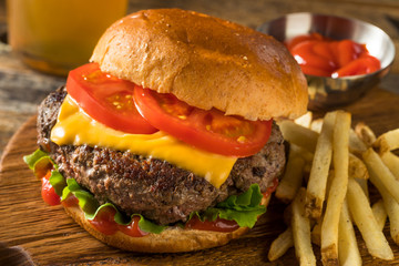 Homemade Grass Fed Cheeseburger