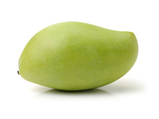 Green mango isolated on a white background