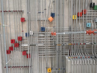 Electrical system piping Superimposed on the ceiling inside the building