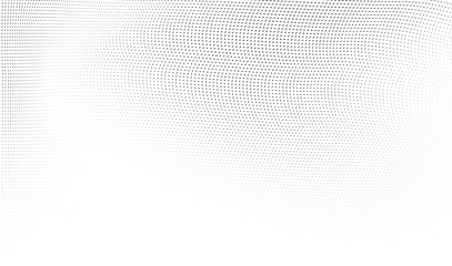 Abstract halftone background. Monochrome grunge pattern of dots. The waves are smooth and chaotic. Pop art texture for business cards, posters, labels, business cards