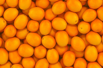 Background from oranges, top view. 3D rendering