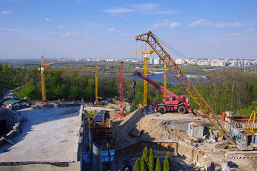 Kiev. Ukraine. 04.28.20. Construction work in the city.