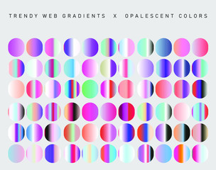 Duotone and holographic opalescent gradient swatches for design.