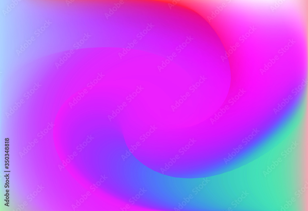 Poster Iridescent holographic background with colorful gradient stains. Multicolored vivid blurred backdrop or wallpaper.
