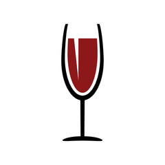 Glass of red wine isolated on a white background in EPS10