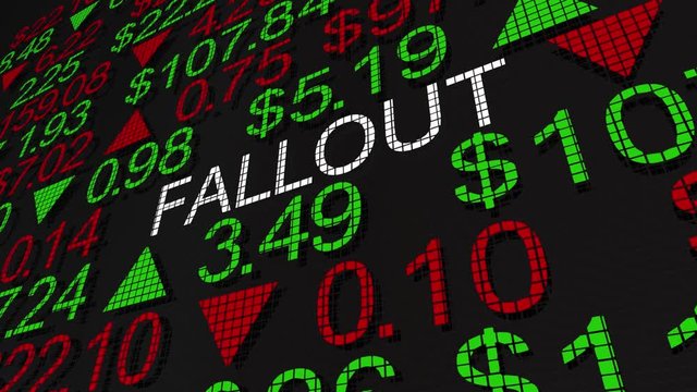 Fallout Stock Market Shares Impact Reaction Downturn 3d Animation
