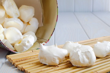 Delicious meringues freshly baked at home