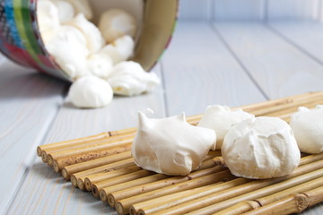 Fototapeta na wymiar Delicious meringues freshly baked at home