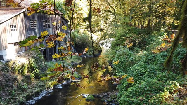 4K Footage of Cedar Creek Grist Mill in Washington state