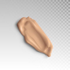 Concealer smear strokes isolated.