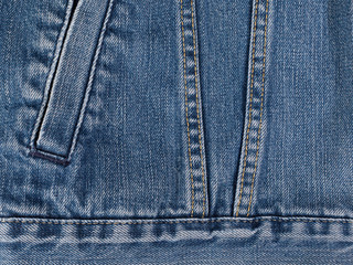 Fototapeta premium Texture of blue jeans background