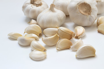 Fresh garlic isolated on white background