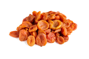 Dried apricot fruits isolated on white background